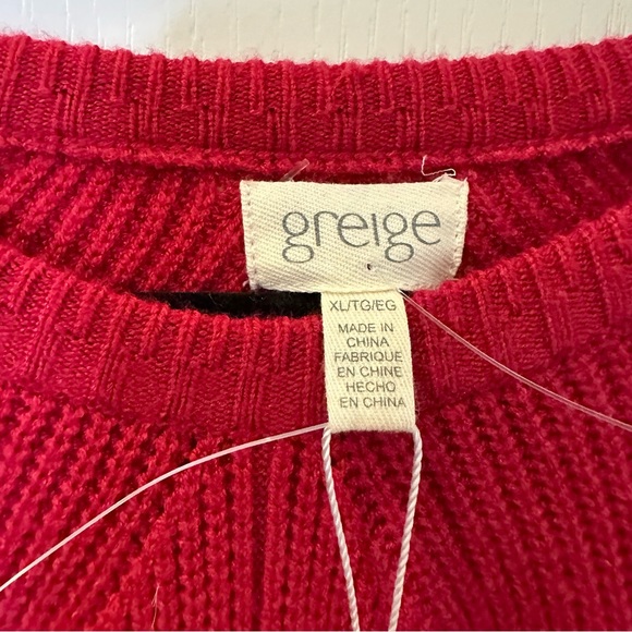 NWT Greige Pullover Red Sweater - Picture 3 of 4